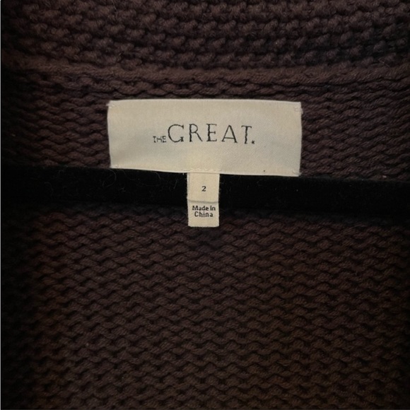 THE GREAT. The Cowgirl Cardigan in Russet.  2/medium - Picture 6 of 9
